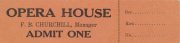 Opera House Ticket, FB Churchill, Manager